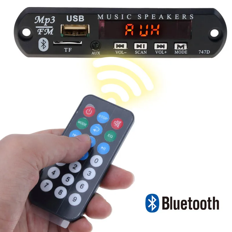 Kebidu Car USB Wireless Bluetooth 5.0 5V 12V MP3 Audio prehrávač dosky Zosilňovač dosky pre reproduktor DIY Radio DIY Radio