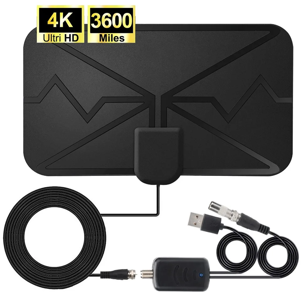 Kebidumei Anténa TV digitálna anténa HDTV 4K interiérový vnútorný signál zosilnený posilňový satelitný prijímač Aerial Aerial