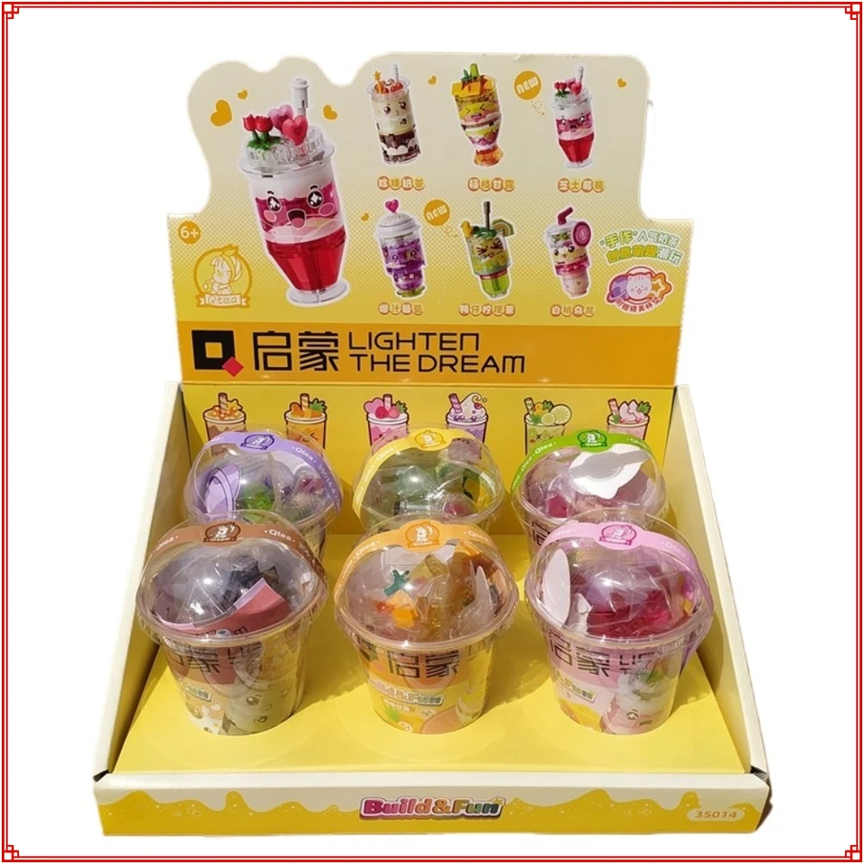 KeepPey Building Blocks Milk Tea Shop Food and Berverage Series Fun Creative Puzzle Modely Detské hračky Populárne dovolenkové darčeky