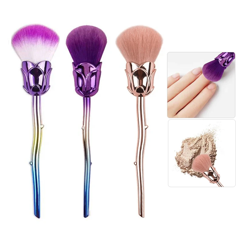 Kefa na prach z ružového nechtu pre manikúru kvetinový necht Art Art Brush Kef Accesories Náradie