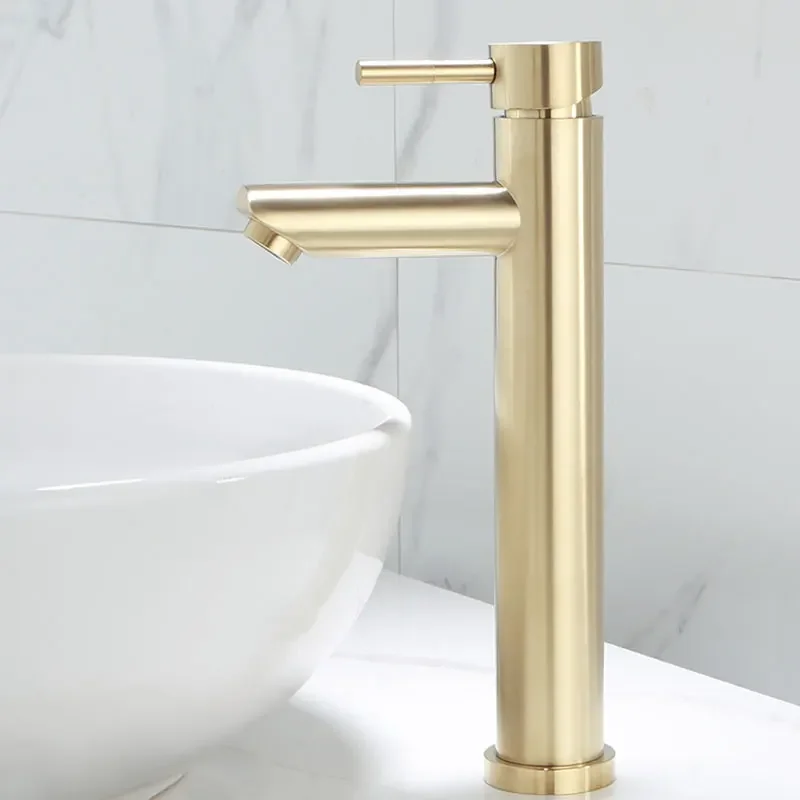 Kefovaná zlatá kúpeľňa Faucet Solid mosadzná kúpeľňa Kúpeľňa Faucet studená horúca voda Basin Mixer umývadlo kohútik