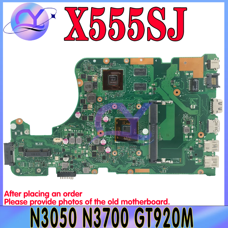 Kefu Notebook X555SJ N3700/N3050 GT920M HEACBOARD pre ASUS K555SJ K555S X555 A555S LAPTOP Základná doska 4KORES HLAVNÉ ROZP.