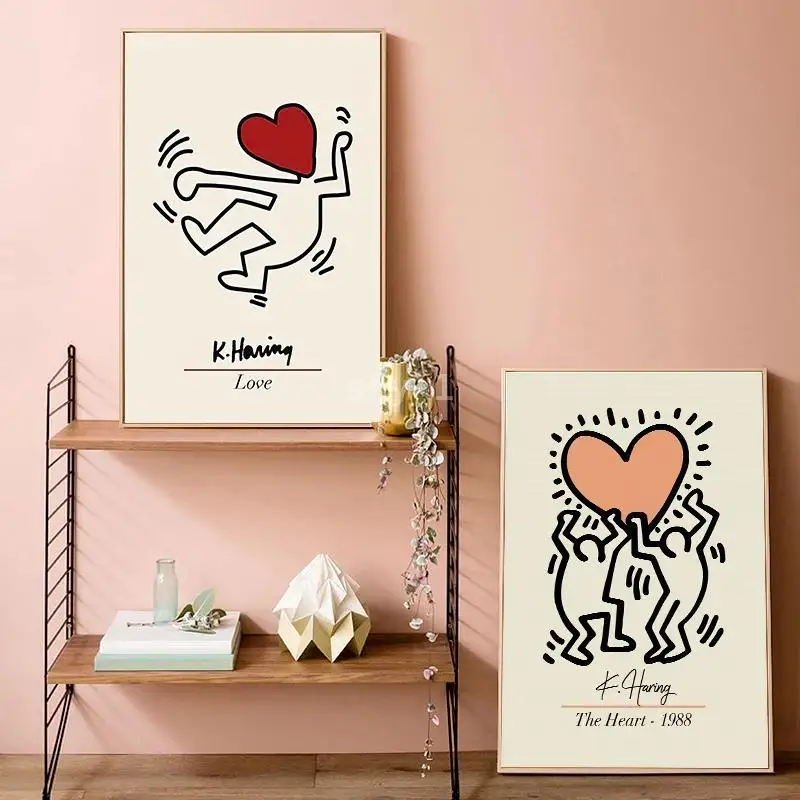 Keith retro pop art plátno tlač Abstrakt figúrky pre detskú izbu domáca stena dekor