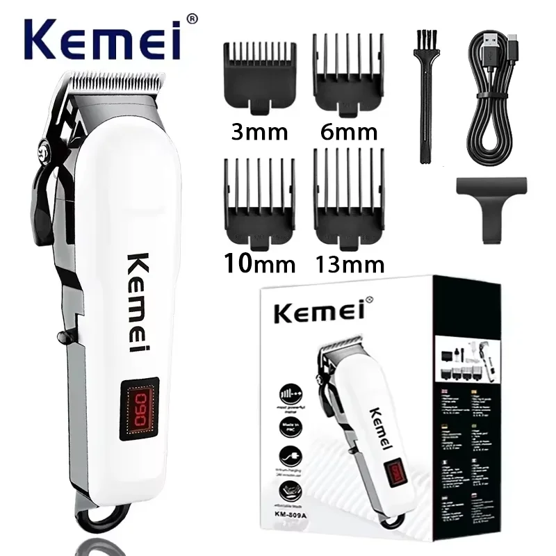 KEMEI KM-809A Nabíjateľné vlasy Salon Salon Profesionálny bezdrôtový elektrický vlasový zastrihávač s holičmi na vlasy Cut Machine Veľkoobchod
