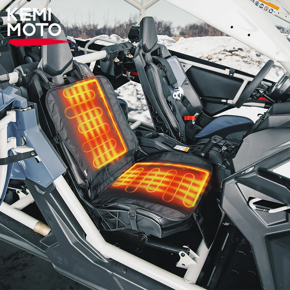 Kemimoto UTV prenosné 12 V vyhrievané vankúšové sedadlo podložka podložka sedadla 3 úrovne tepla pre vonkajšie športové lovecké stoličky vankúš