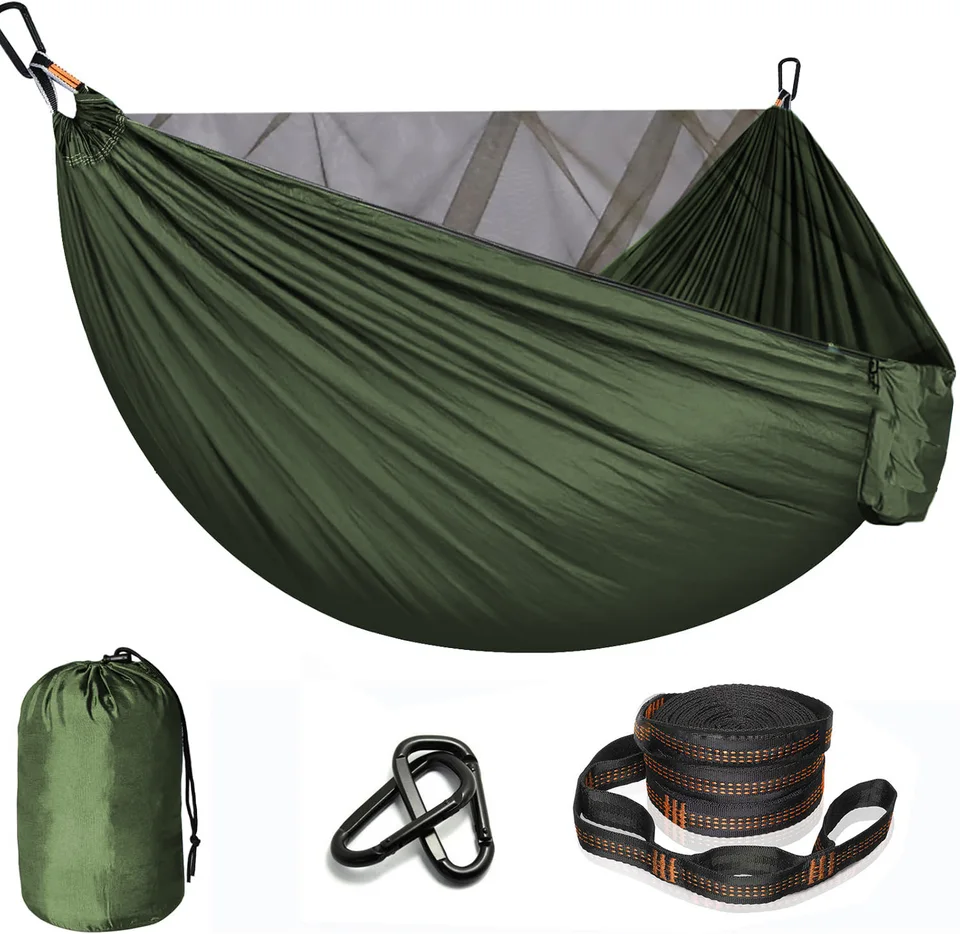 Kemping komár číra a ultralight prenosná hojdacia hojdačka s nastaviteľným hadíkom pre kemping, turistiku, batoh