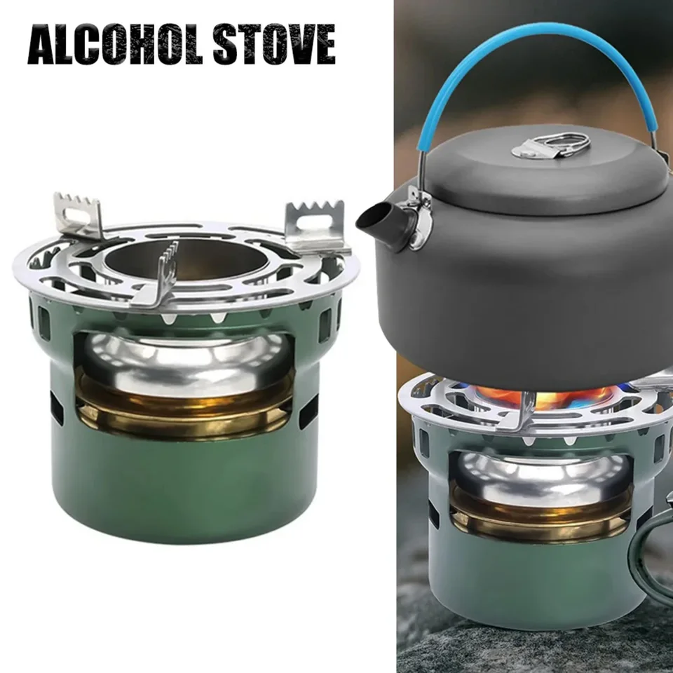 Kempingové vybavenie a doplnky Alkohol kachle vonkajšia pecia Prenosná mini grilovanie Assesesories Camp Cooking Dodávky Duchovné športy