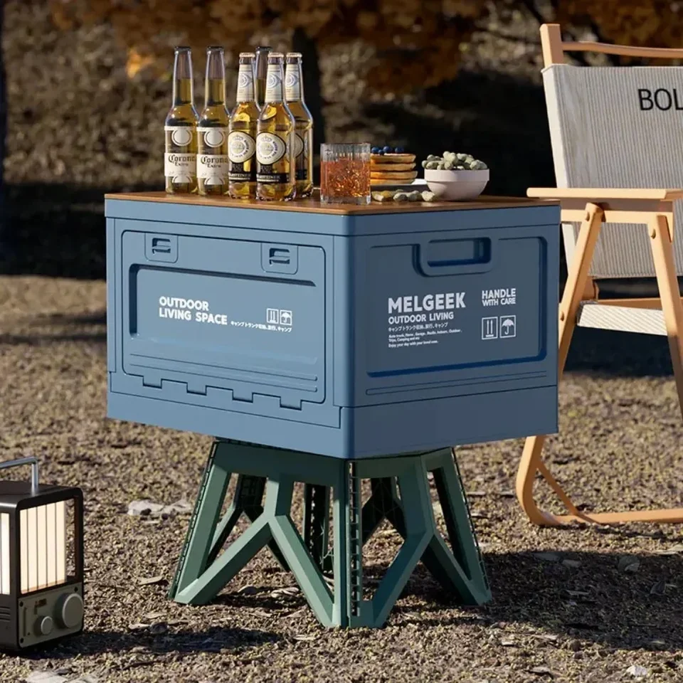 Kempingový úložný box Organizátor kufra vonkajšie skladacie skladovacie skrinky prenosné veľké kapacitné auto kmeň domáci piknik
