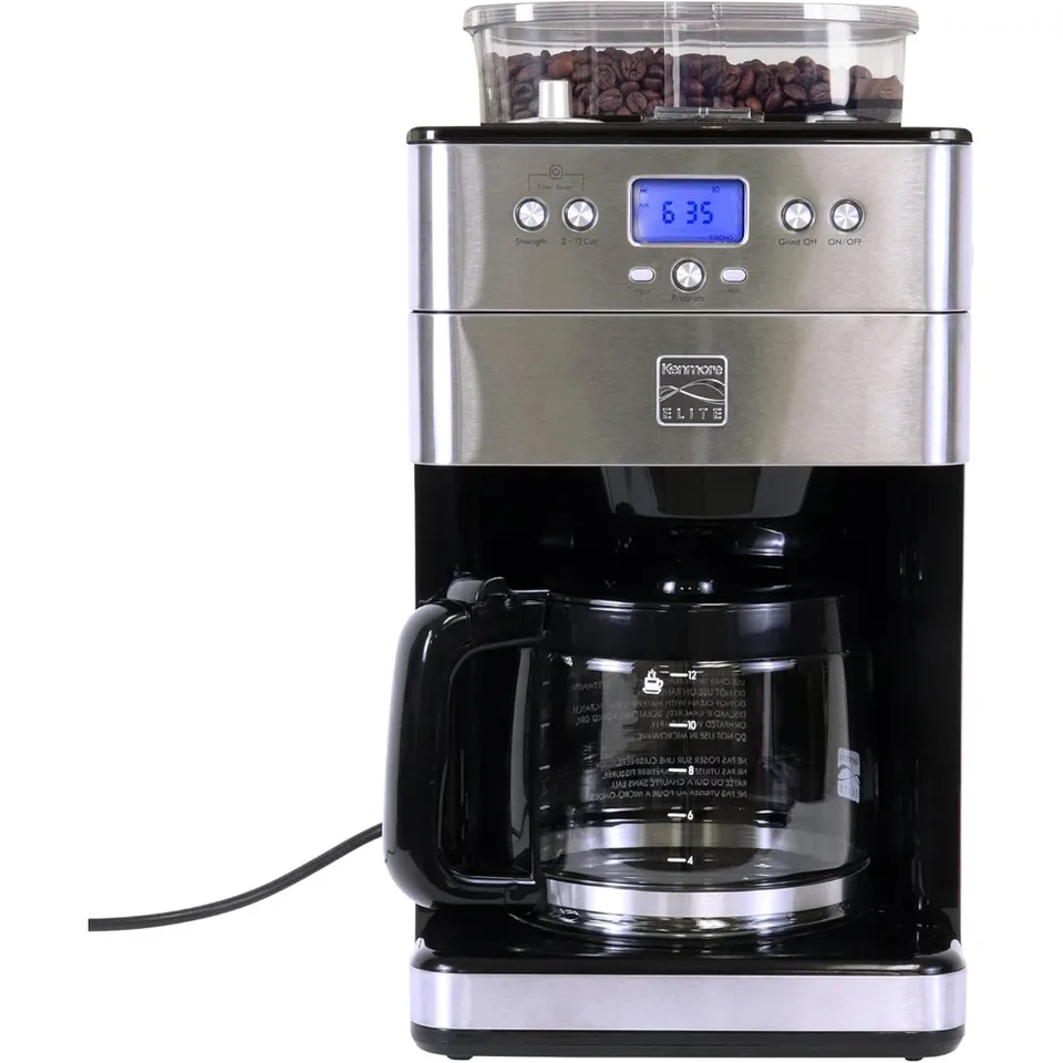 Kenore Elite Grind and Brew Coffee Maker s brúsom Burr, 12 šálky programovateľného automatického časovača Brew Coffee Stroj,