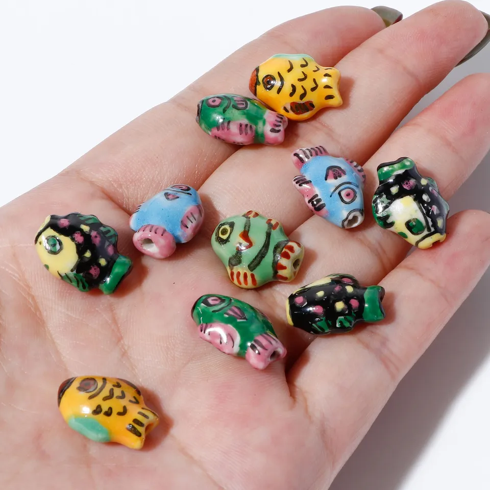 Keramické koráliky s keramickým korálikom 5ks keramické keramické korálky Porcelánové korálky pre kutilové šperky na výrobu šperkov 15x12 mm