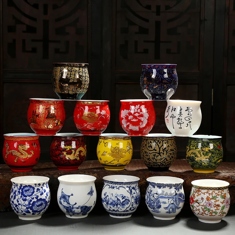 Keramický porcelánový čaj Káva yerba mate šálka čajovníka nápoj kung fu čajový šálka sada dvojvrstvová izolačná voda šálka