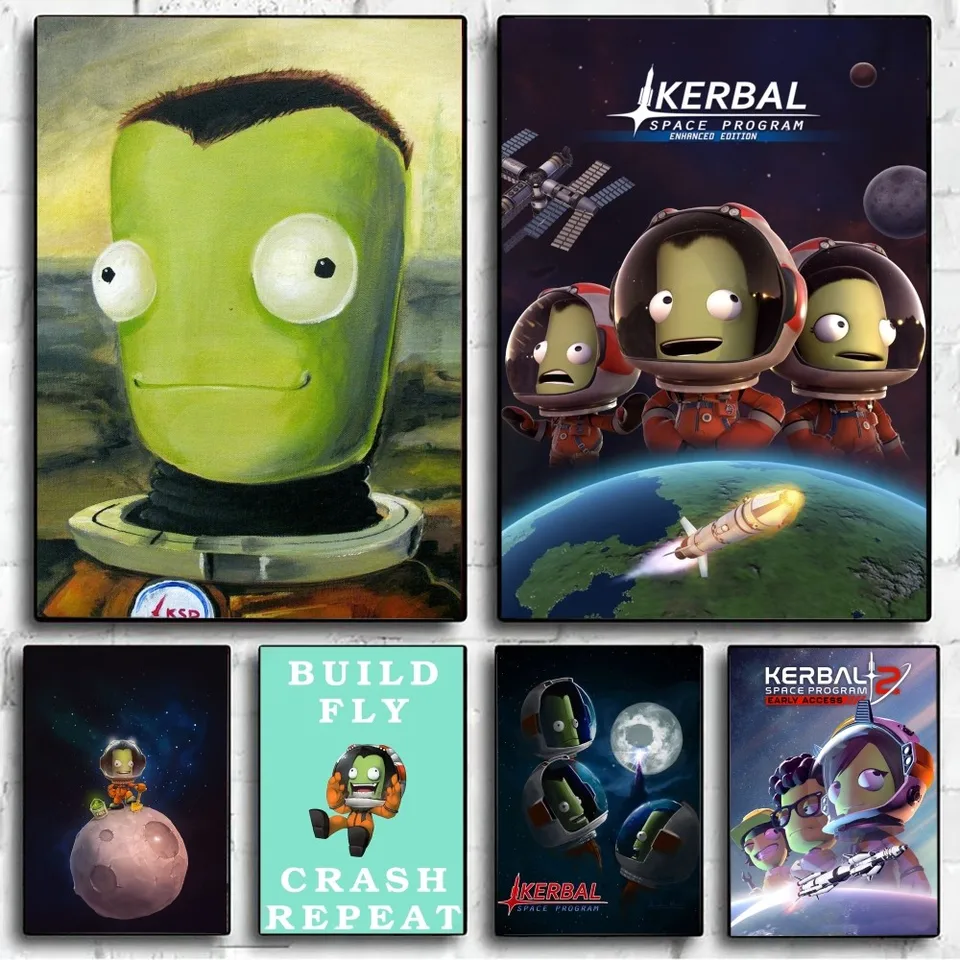 Kerbal vesmírny program prelomenie pozemnej rozširovania Game plagát Kraft Club Bar papier plagát nástenná maľba maľba spálne Študijné nálepky