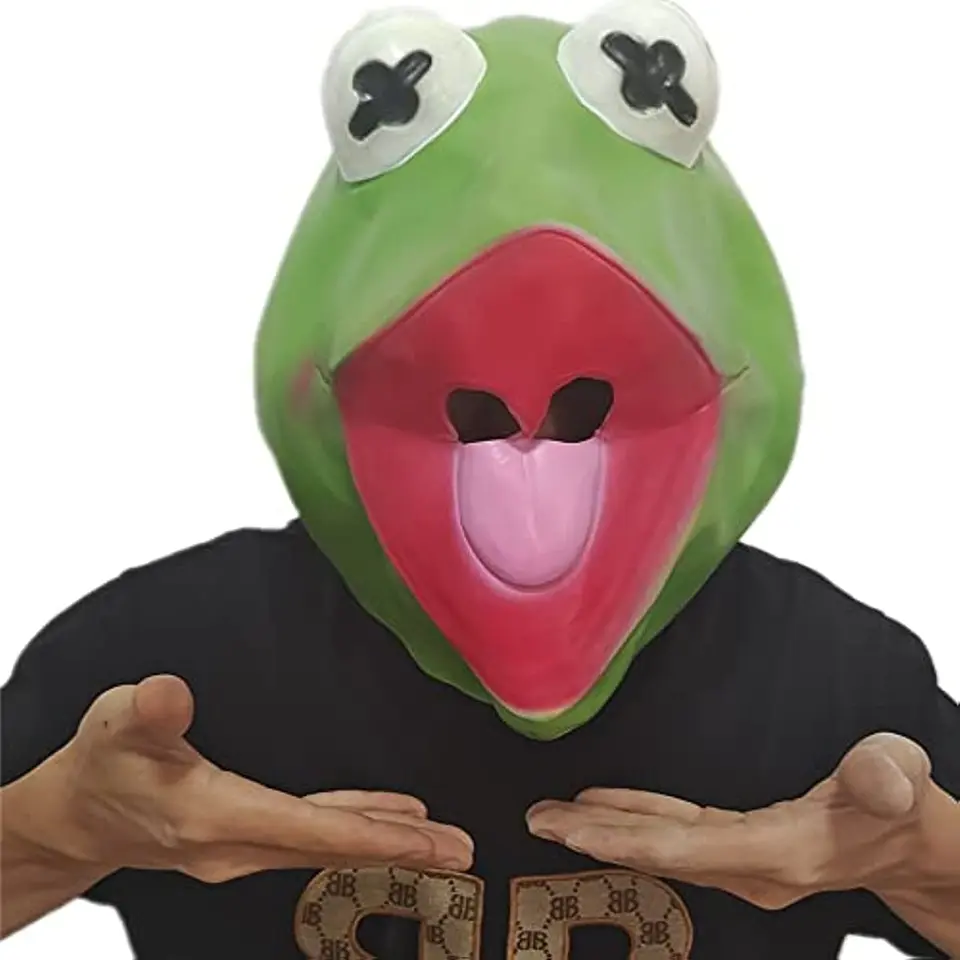 Kermit the Frog Meme Mask Sad Frog Novinka Funny Animal Latex Mask Mask Halloween Cosplay Party maškarádu rekvizity, jedna veľkosť