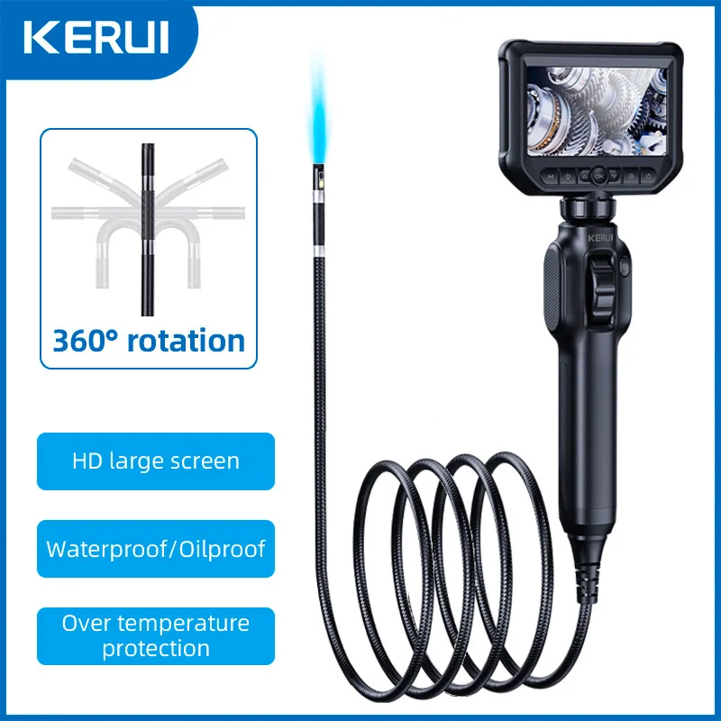 Kerui 2MP Industrial Borescope Endoscope pre autá Mini kamera Mini Camera otáčanie 360 ​​stupňov s 8 LED pre iPhone Android PC