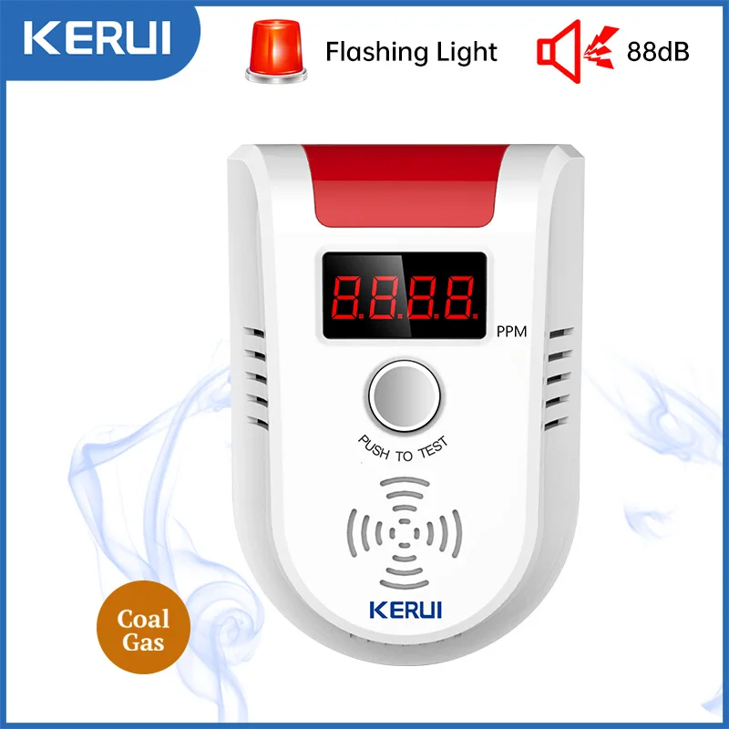 Kerui GD13 LPG detektor plynu Alarm bezdrôtový digitálny LED displej Prírodný únik detektora plynu pre domáci alarmový systém