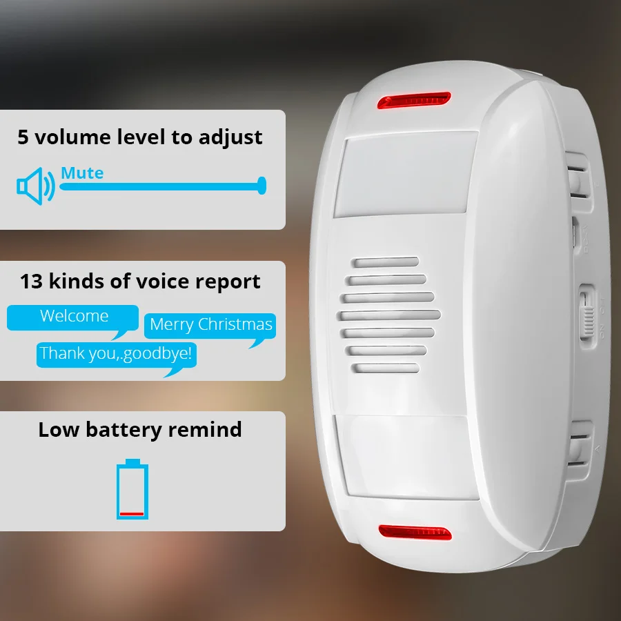 Kerui M55 Uvítací snímač Motion Senzor obojsmerne bulglar Bulglar Bulglar 13 Songs Chime Wireless Smart Home for Shop Shop