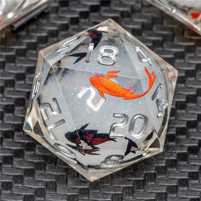 Kerwellsi DND Liquid Cor kocky, živici Dungeon a Dragon D&D RPG RPG Sada, polyhedrálna rola hrania hier D20 D12 D10 D10 D8 D6 D4