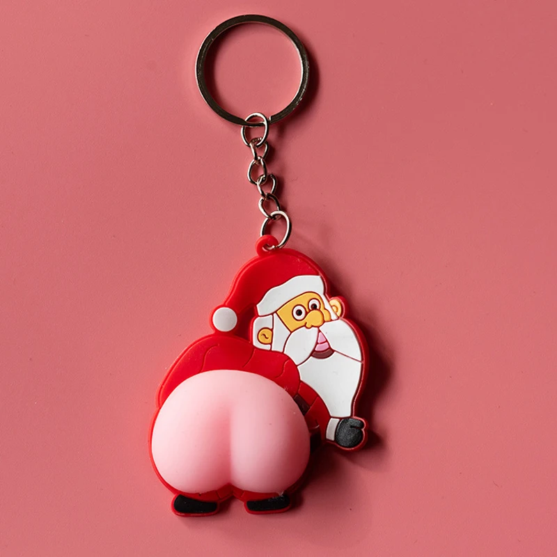 Key Ring Cartoon Doll Butt Cat Dog Corgi Horse Elephants Pig Dinosaurus Tiger Klápatý zadok PVC Keychain Bag prívesok