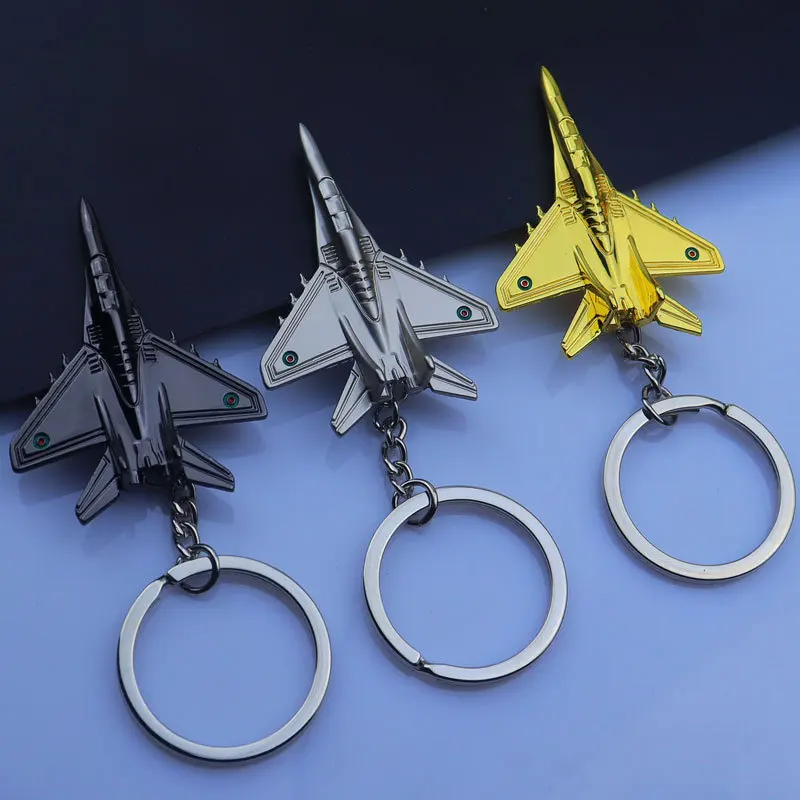 Keychain lietadlo 3D lietadlá kovové kľúče reťaz stíhacie stíhacie lietadlá pre mužov pre mužov Klávesové tašky Klasické prívesky