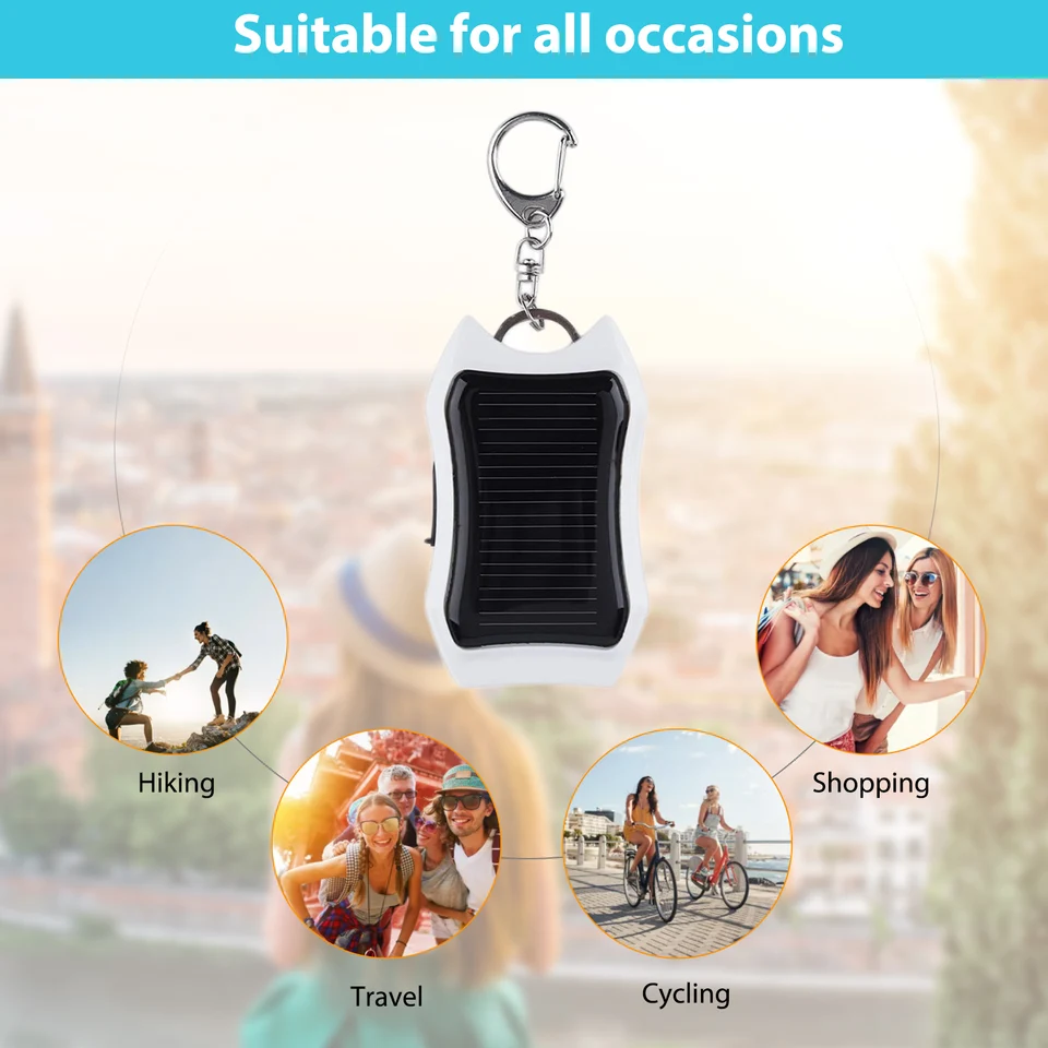 Keychain Rýchle nabíjanie napájania USB USB Externé solárne slnečné slnečno
