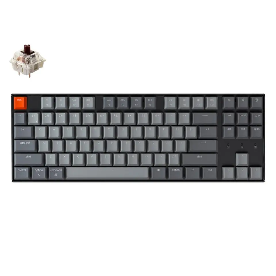 Keychron K8 A Wireless Bluetooth Mechanical Keyboard 87 Klávesy Gateron Switch White Backlight Keyboard pre Mac Windows