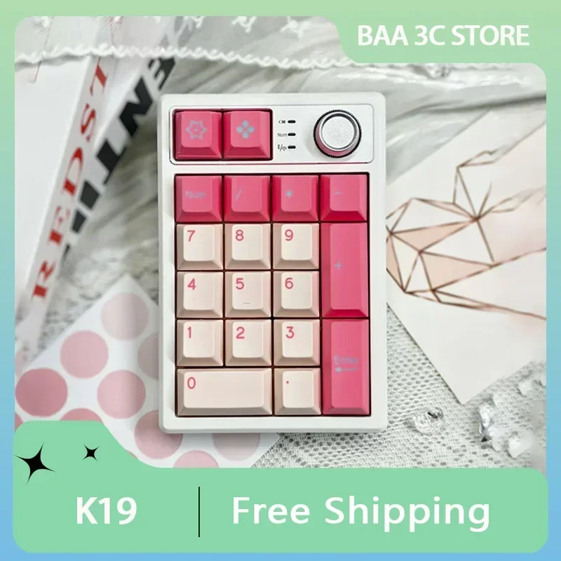 KeyCool K19 Mini Mechanical Keyboard 3Modes Pad Numeric Keypad Prispôsobiť PBT Gomb prenosnú mini klávesnicu pre darček pre služobné cesty