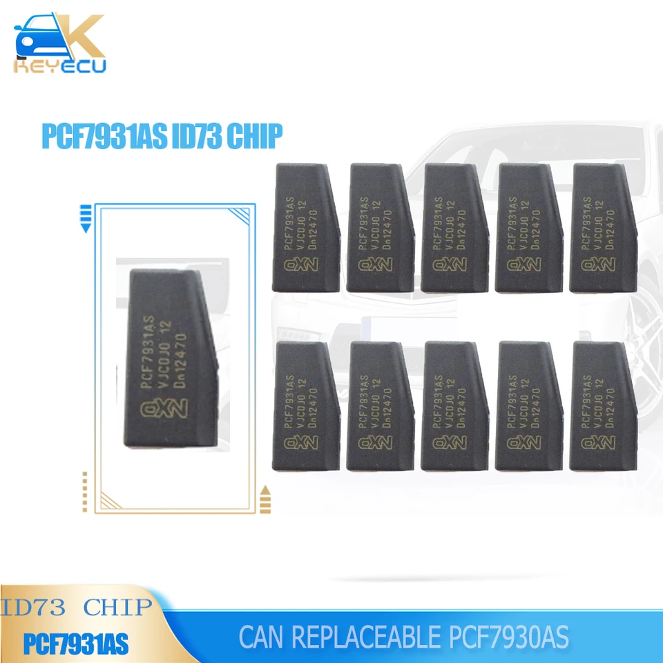 KeyecU 10ks/Lot Transponder Chip PCF7931AS ID73 Čipový čipový čip (môže vymeniteľný PCF7930AS)