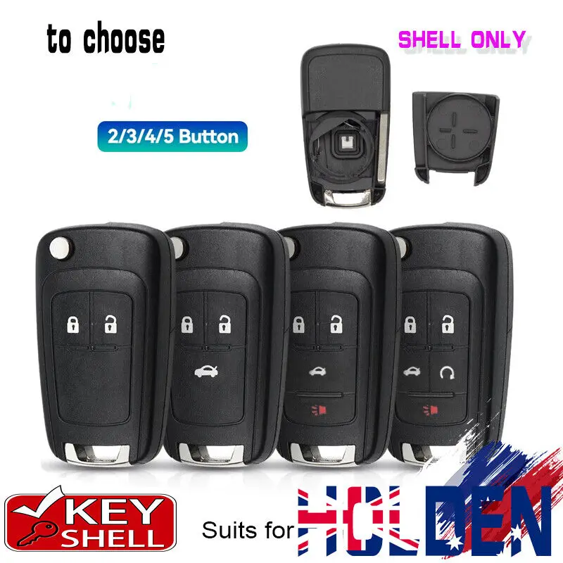 Keyecu 2B/3B/4B/5B Náhradné flip vzdialené kľúče puzdro pre Holden Commodore VF Cruze Barina 2009 2010 2012 2012 2013 2013