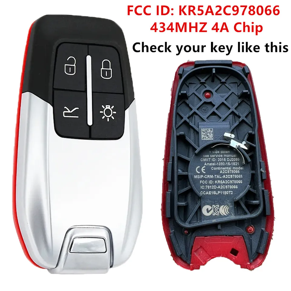 Keyecu náhradný inteligentný diaľkový kľúč FOB 434MHz 4A Chip pre Ferrari 458 588 488GTB Laferrari 2014-2020 FCCID: KR5A2C978066
