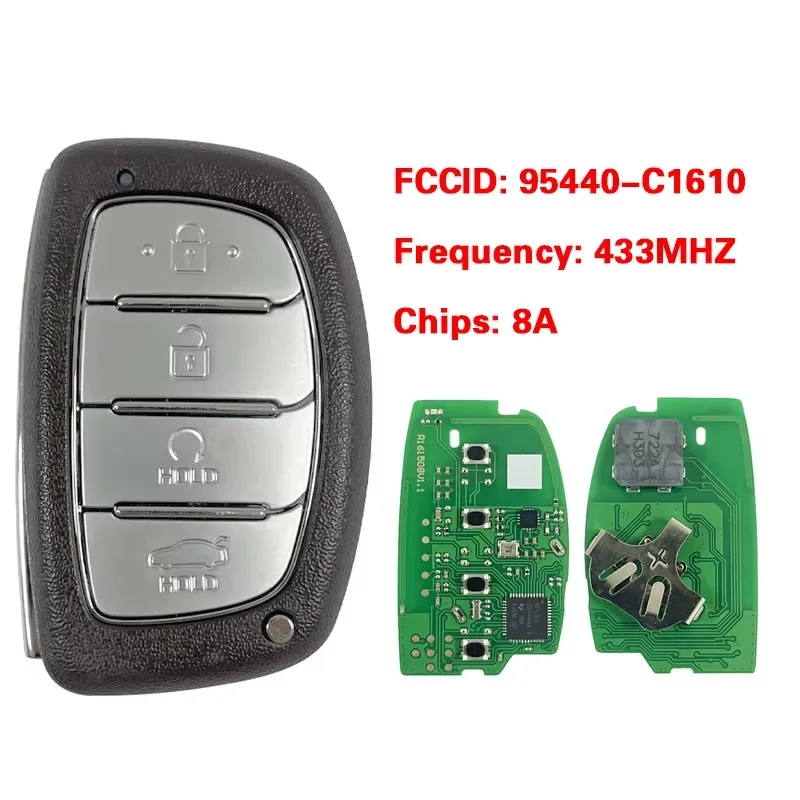 Keyecu náhradný inteligentný proximity vzdialený kľúč 433MHz 8a Chip 4Buttons FOB 95440-C1610 pre Hyundai Sonata 2018 2018 2019