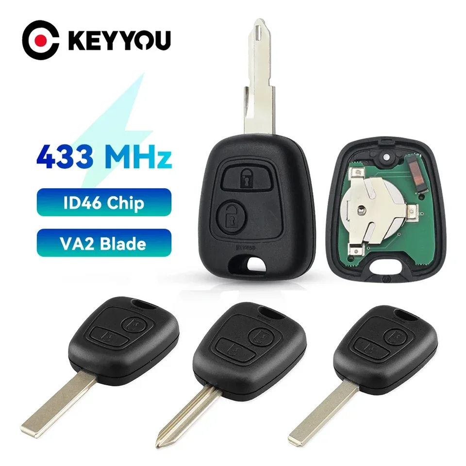 Keyouou diaľkové vozidlo ID46 PCF7961 pre Citroen C1 C2 C3 C4 Saxo Picasso Xsara pre Peugeot 106 206 306 307 107 207 407 Partner