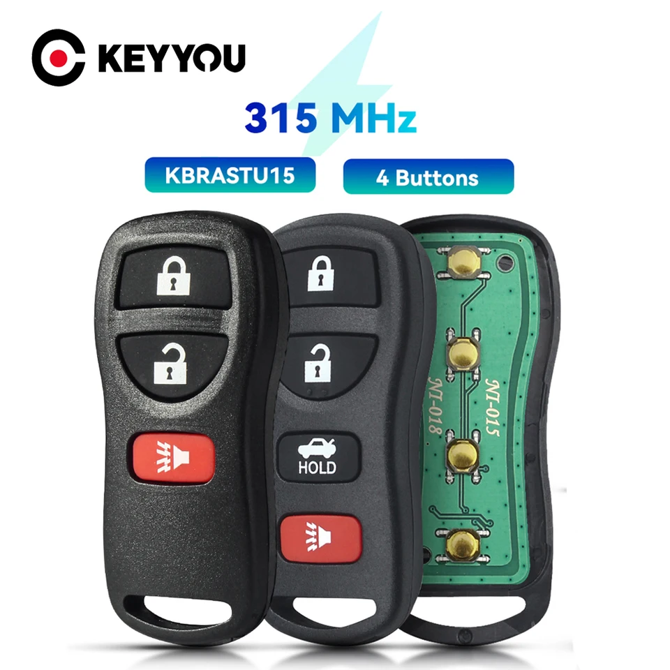 Keyyou 10ks KBRASTU15 Vzdialený automobil Kľúč 315/433MHz ID46 pre Infiniti Nissan Armada Frontier Murano Pathfinder Quest Titan XTERRA