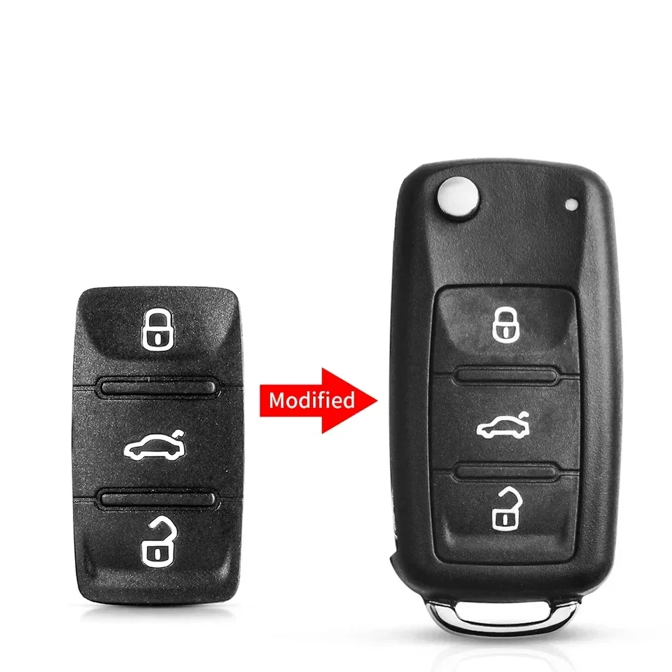 Keyyou 1ks Nové gumové tlačidlá podložky na kľúče pre kľúče pre Volkswagen VW Golf 7 4 5 MK4 6 pre SkoDa Octavia pre sedadlo Leon Ibiza Altea