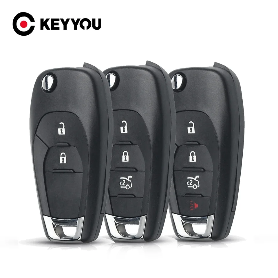 Keyyou 2/3/4bnt diaľkový flip automobilový kľúče puzdro pre Chevrolet Cruze Trax LS Badge Spark Sonic Aveo Tracker Onix RS Trailblazer