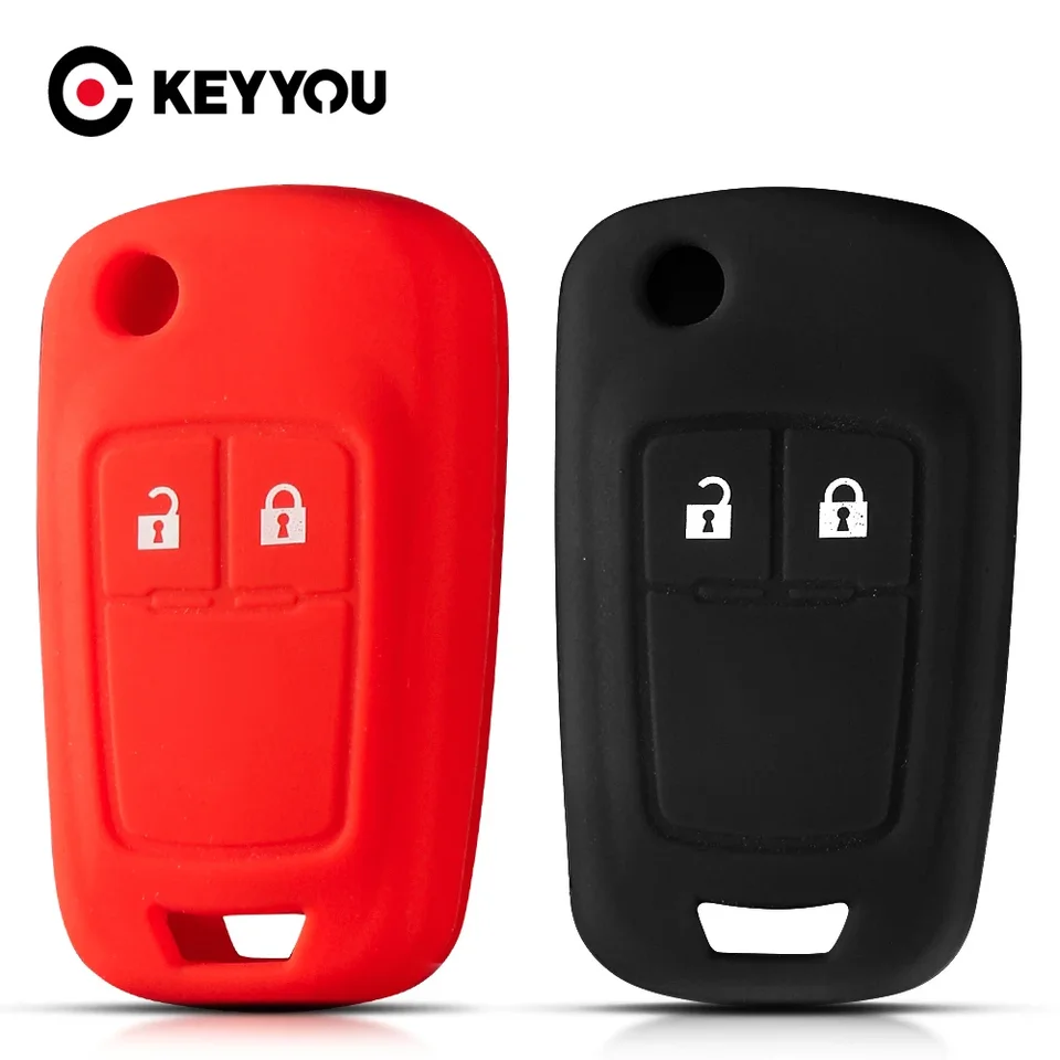 Keyyou 2 Buttons Silikone Remote Cover Cover Cover pre Chevrolet Chevry Cruze sedan hatchback Malibu Trax Aveo 2009 - 2015