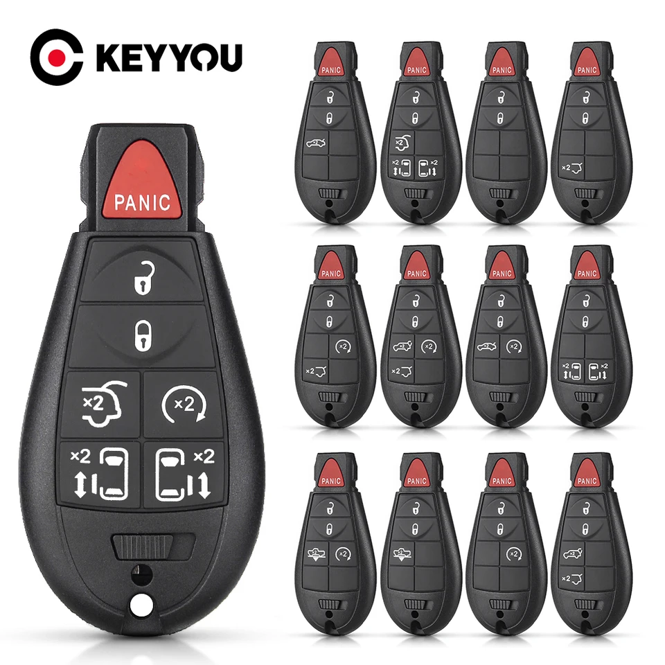 Keyyou 3/4/5/6 Tlačidlá automobilové kľúče pre prípad Chrysler 300C pre Jeep Chompende pre Dodge Durango Ram Grand Caravan Cherokee