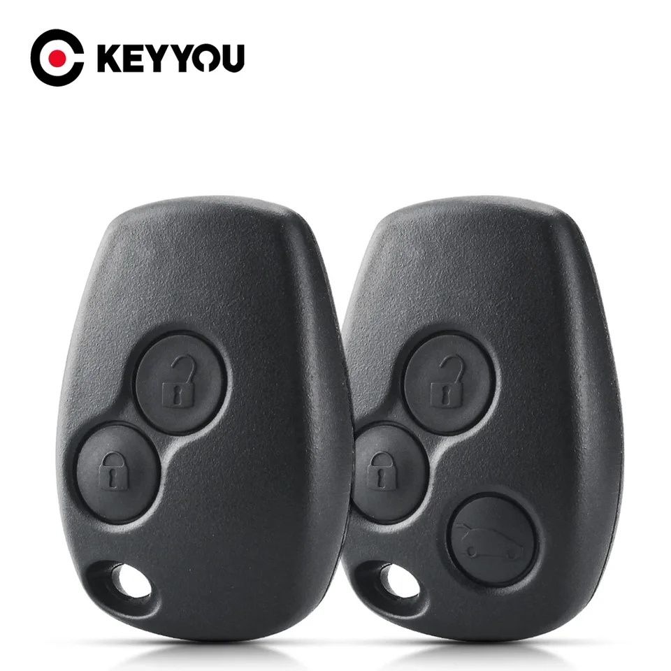 Keyyou 3ks pre Renault Megane Modus Espace Laguna Duster Logan Dacia Sandero Fluence Clio Kangoo 2 Button Diaľkové kľúče puzdro kľúča