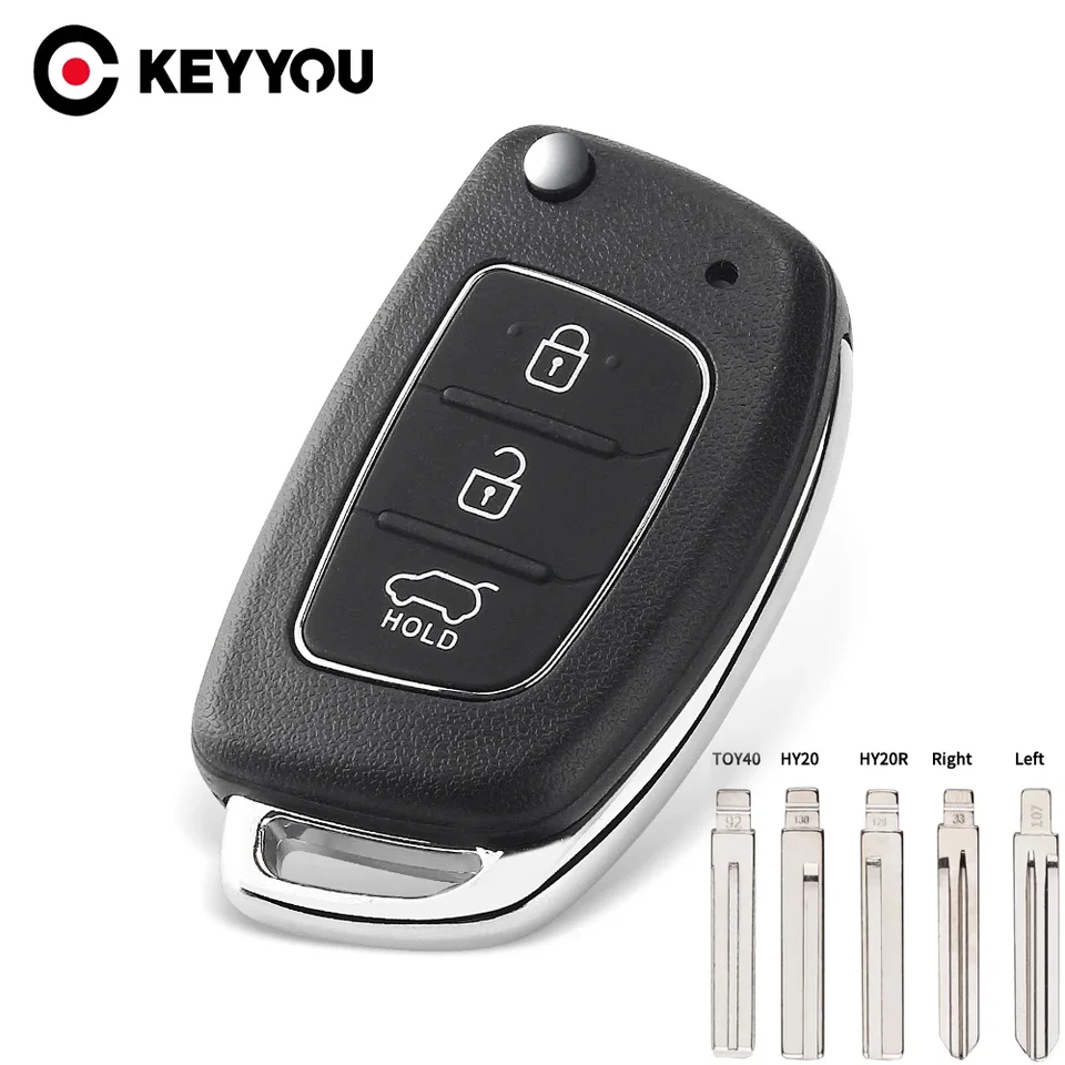 Keyyou flip diaľkové kľúče shell puzdro pre Hyundai Solaris IX35 IX45 Elantra Santa Fe HB20 Verna Hy15/Hy20/Toy40 Blade 3 Button