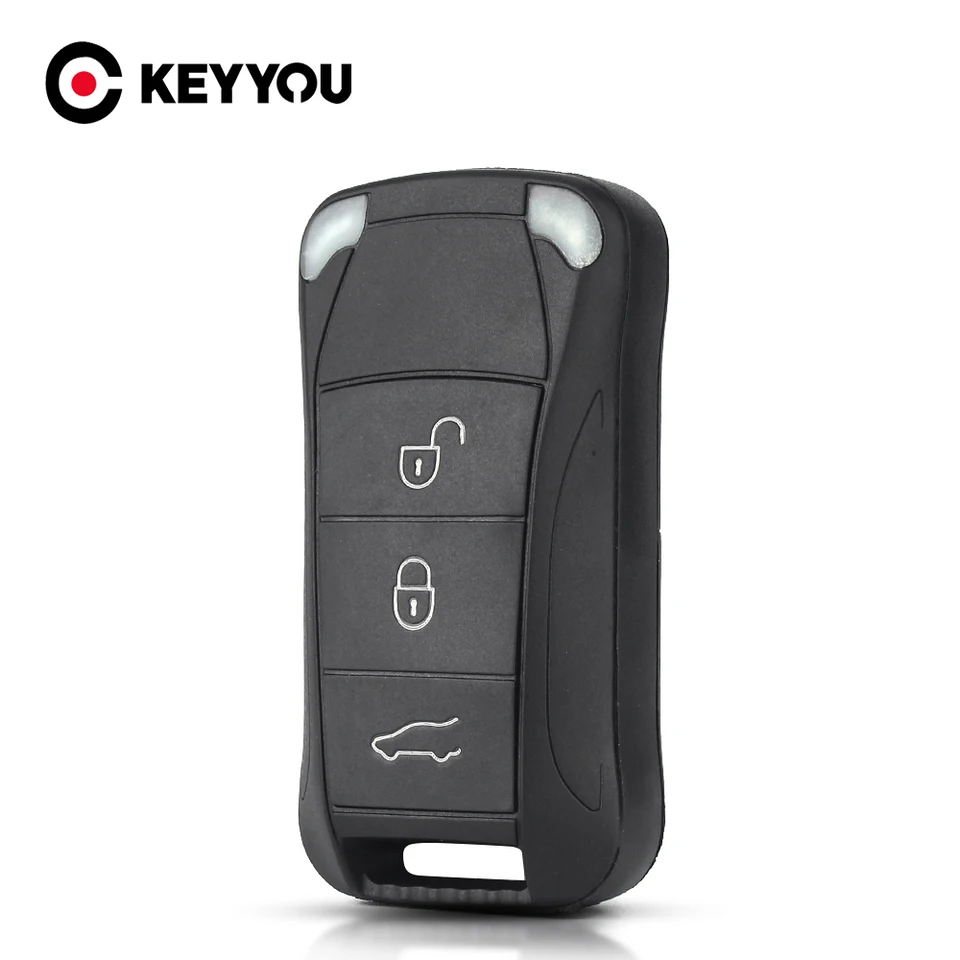 Keyyou nahradenie diaľkového flip flip skladacieho automobilu shellové puzdro 3 tlačidlá pre Porsche Cayenne 2010 2009 2008 2003 2004 2005 2006 Kľúč