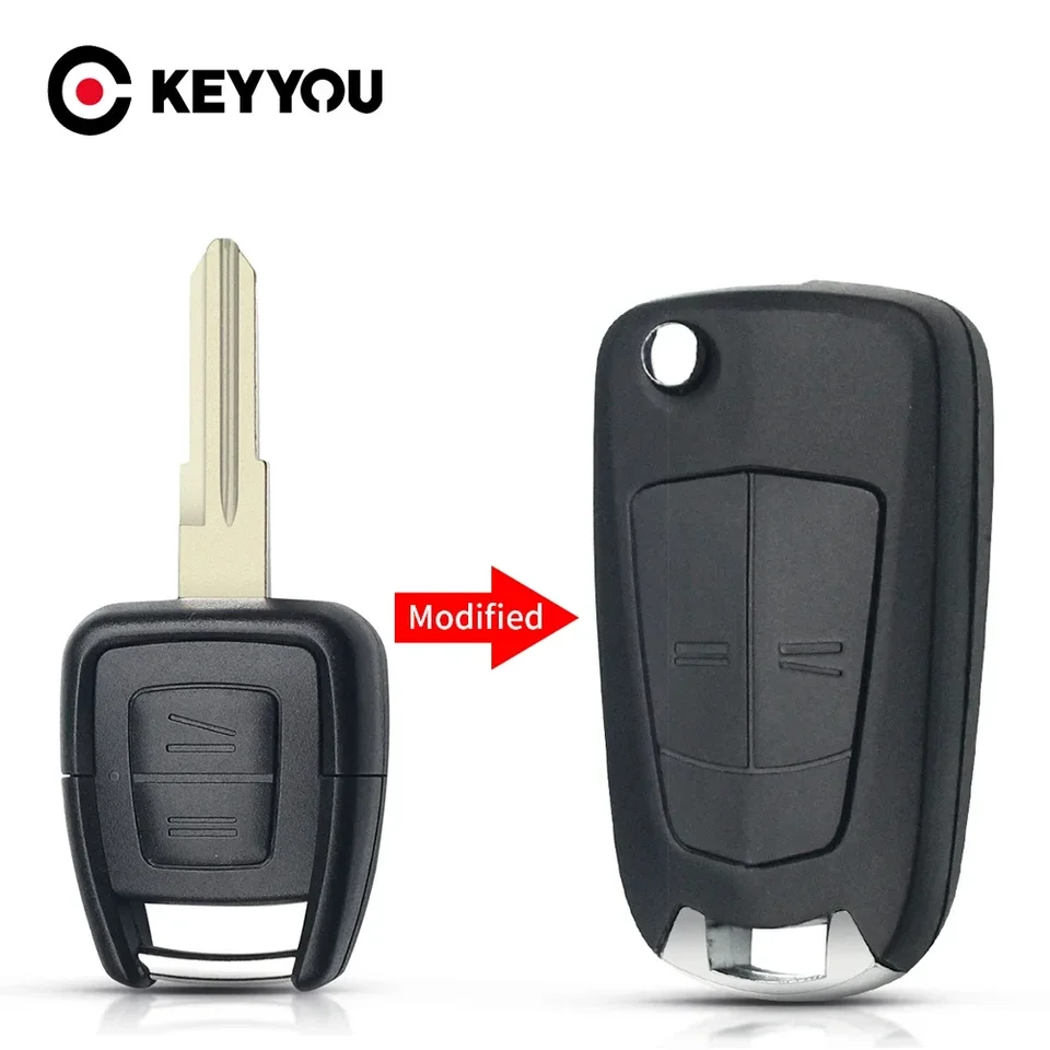 Keyyou pre Vauxhall Opel Astra Zafira Vectra Omega 2 Tlačidlá Výmena HU46 Blade Key CASE CAR DREH Diaľkový kľúče PHELL Modified