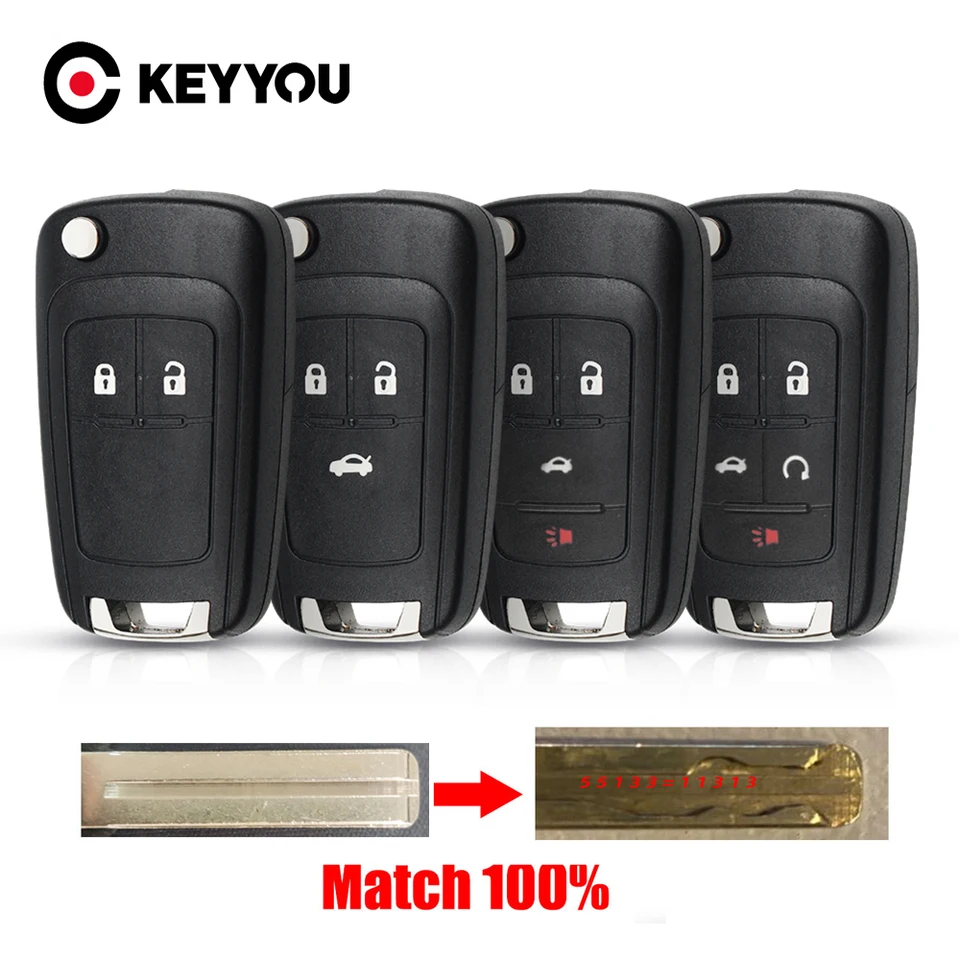 Keyyou s rezným servisom diaľkový automat Key pre kľúče pre Chevrolet Cruze Camaro Equinox Malibu Sonic Spark Volt