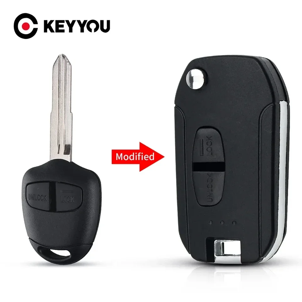 Keyyou upravený kľúč skladacieho automobilu pre Mitsubishi New ASX Grandis Outlander Lancer-ex MIT11/MIT8 Blade 2/3