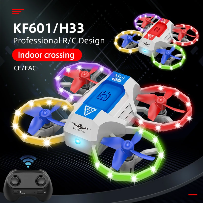 KF601/H33 RC Mini Dron 2,4G vrtuľník 4CH hračiek štvorkoliek dron bez hlavy 360 ° Flip farebné LED RC lietadlá RC Hračky