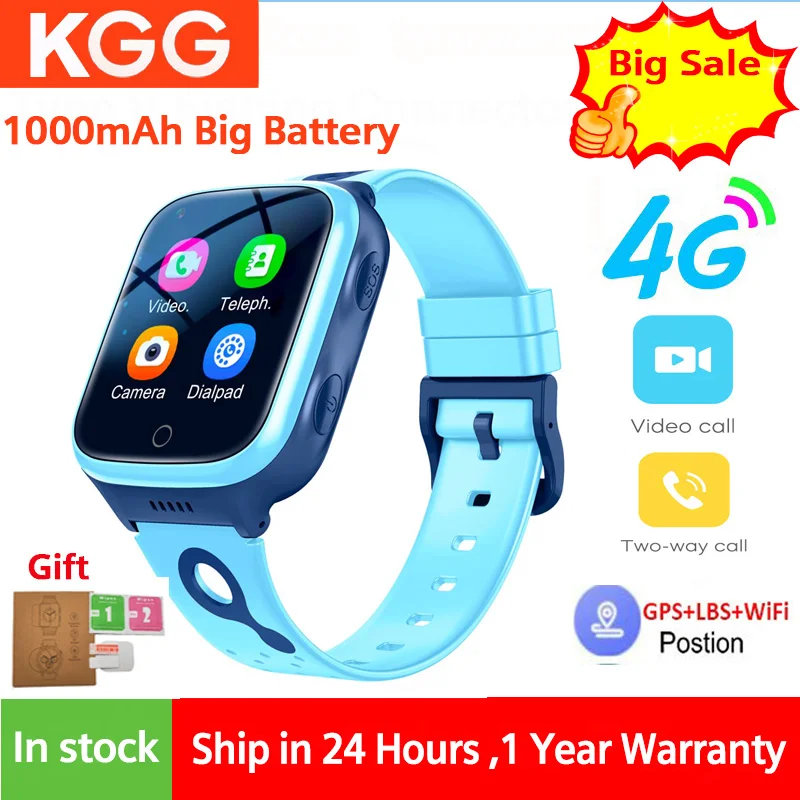 KGG 4G Kids Smart Phone Sledujte videokazet K9 1000 mAh batériu GPS WiFi umiestnenie SOS Call Back Monitor inteligentné sledovanie Darčeky pre deti