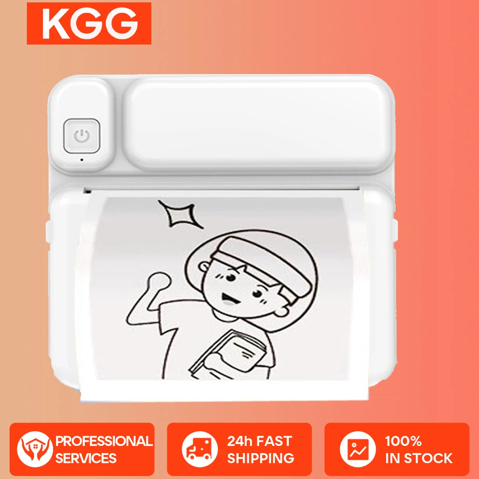 Kgg mini tepelná tlačiareň 57 mm lepidlá štítky tlač atramentu bez atramentu Bluetooth vreckové nálepky pre tlačiareň výrobcu pre telefón iOS Android.