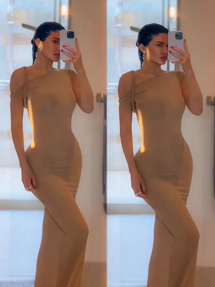 Khy Kylie je rovnaká šikmé ramenné stuha krátke sukň