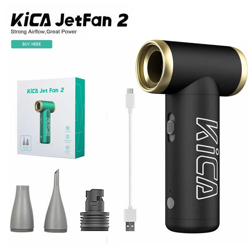 Kica Jet ventilátor 2 prenosný bezdrôtový počítačový čistič klávesnice 100 000 ot / min