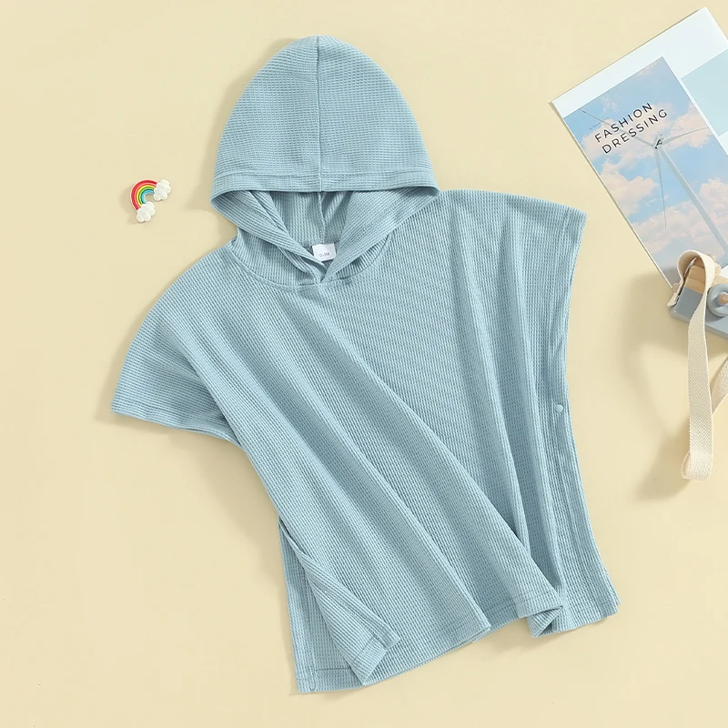 Kid Boys Girls Waffle Knit Terry Cover Up Up Hooded Batchrobe Beach Beach Hoodie Coverups Wraps Beach Towel s kapucňou