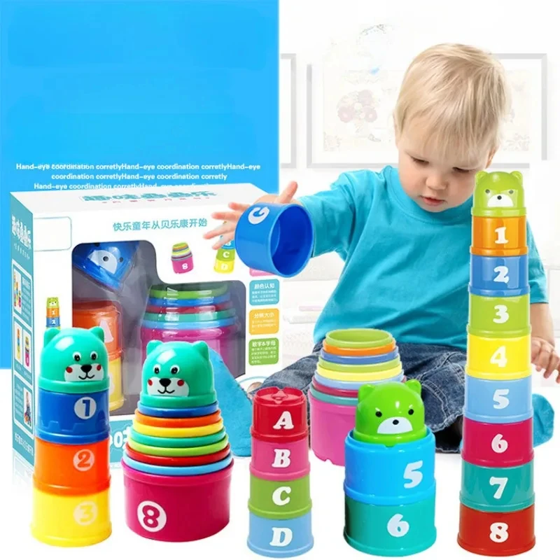 Kid Brain Response Battle Fold Cup Hand Speed ​​Konkurencia Fold Cup Child Stack Game Early Education Puzzle Train Doskové hry Hračka