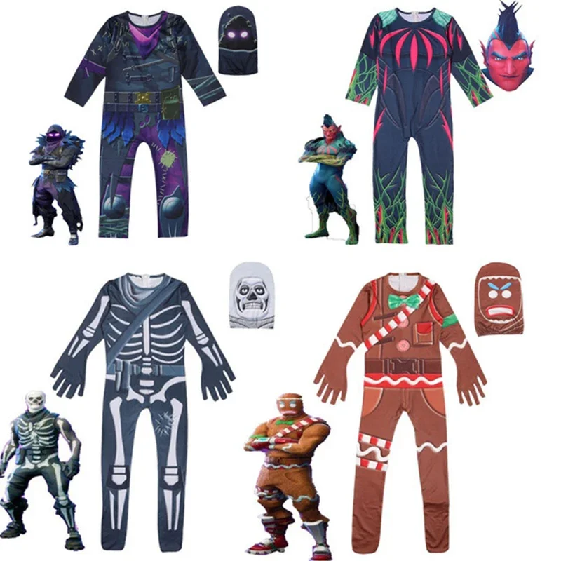 Kid Skull Trooper zázvor Gunner Cosplay kostým Perník muž reaper halloween kostýmy Party vtipné oblečenie kostýmy xv99